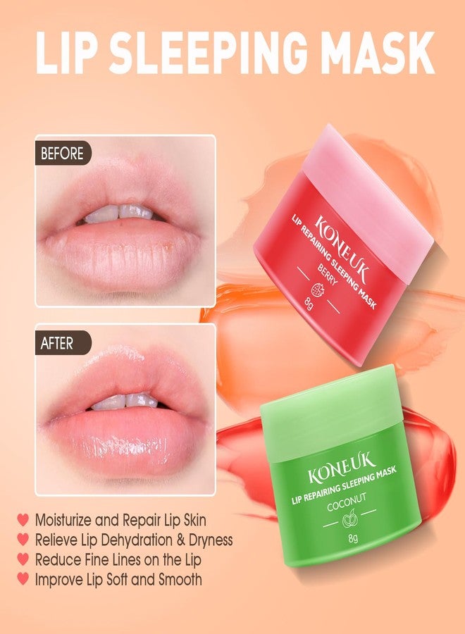 KONEUK 12 Pack Lip Sleeping Mask Set, Overnight Lip Treatment, Nourish and Hydrate Lip Mask With Vitamin C and Coconut Oil, Lip Balm for Dry Lips, Reduce Lip Lines and Improve Lip Color - Image 2